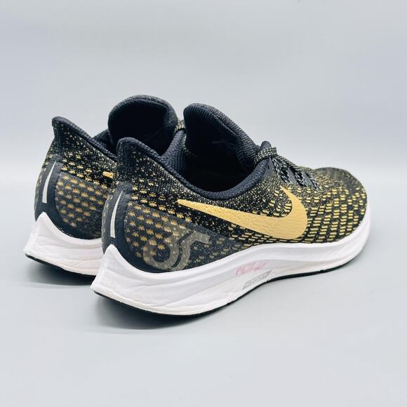 Nike Shoes Womens 8 Black Gold Air Zoom Pegasus 35 Mesh Running Athletic Sneaker - Picture 9 of 12